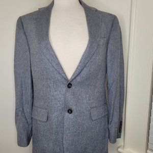 Stafford Mens Blazer Classic Fit Gray 42R Wool Blend Two-Button Notch Academia